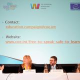 Rolf Gollob (links) am Panel der Europarat-Kampagne "Free to Speak, Safe to Learn", Oslo, 2018